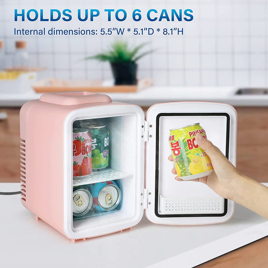 Simple Deluxe Mini Fridge, 4L/6 Can Portable Cooler & Warmer Freon-FreDobaDealsexpress.shopSimple Deluxe Mini Fridge, 4L/6Specification
Main Color:Pink
Main Material:Plastic
Details
Product Features:
Compact and portable: 4-Liter capacity that can store up to six 12 oz cans. The interio