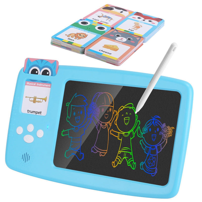 224 Words Toddler Learning Toy Talking Flash Cards with LCD Writing Tablet Preschool Educational Reading Drawing Machine Autism Sensory Toy 3+ Years Old Children