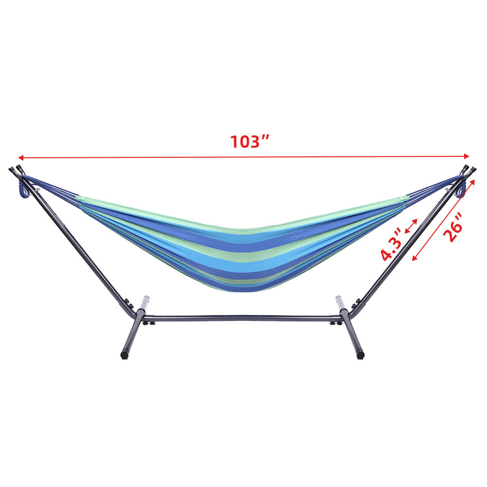Free shipping  Hammock & Steel Frame Stand Swing Chair Home/Outdoor BaDobaDealsexpress.shopFree shipping Hammock & Steel Frame Stand Swing Chair Home/Outdoor Backyard Garden Camp Sleep YJHighlights
With a hammock, a hammock stand and a handbag included , Compact, lightweight and portable for easy carrying and storage
Could bear up to 135Kg weight to 