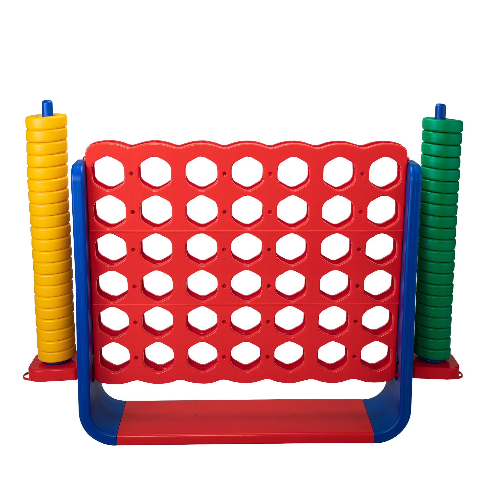 Jumbo 4-to-Score Game Set;  Giant Connect 4 with 42 Rings;  Indoor OutDobaDealsexpress.shop42 Rings; Indoor Outdoor Game SetDetails
Features:
[Giant 4-in-a-row Game Set]: A colorful finish with a 3D version, this 4-in-a-row game set brings more joy for both kids and parents. Perfect as a 