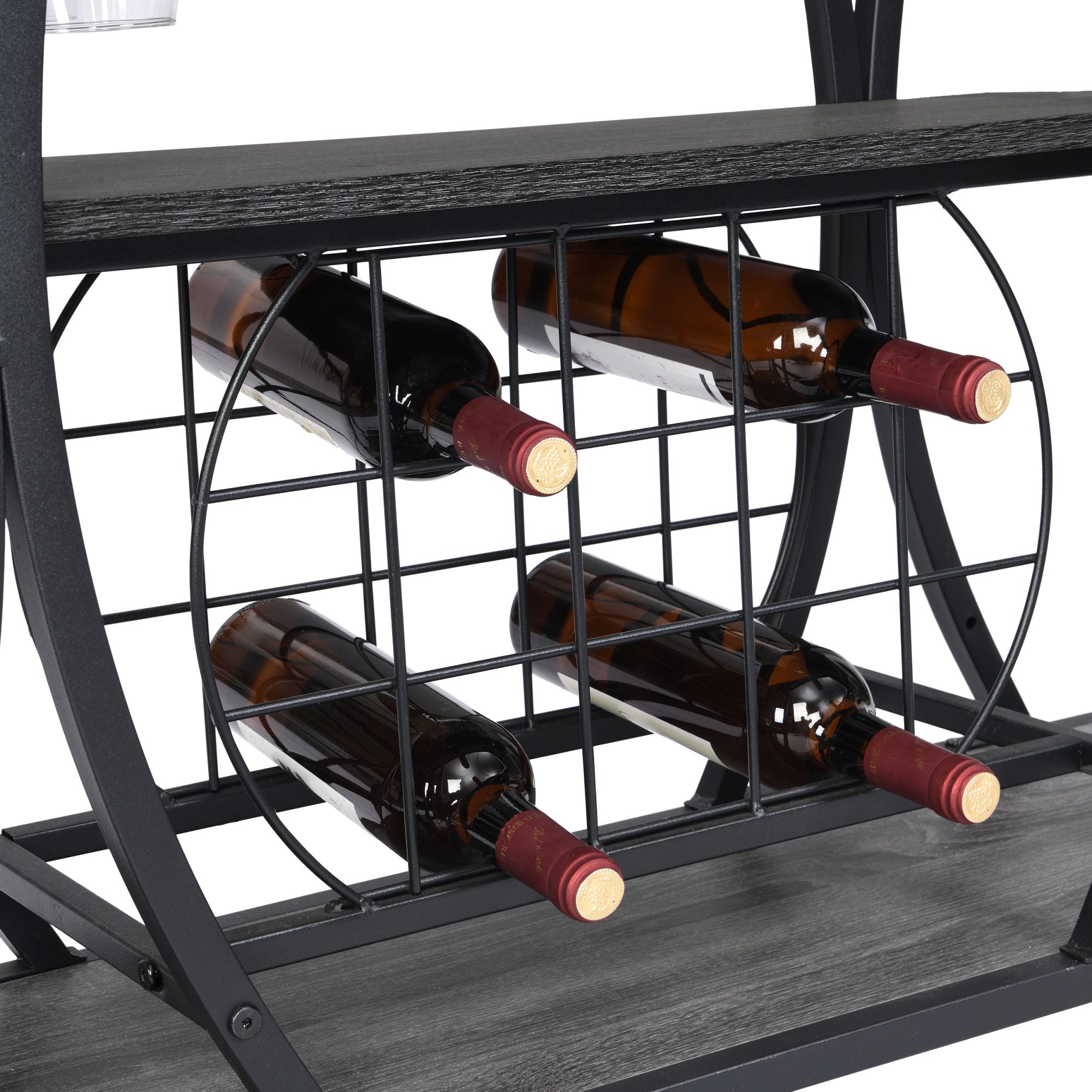 Industrial Bar Cart Kitchen Bar&Serving Cart for Home with Wheels 3 -TDobaDealsexpress.shopIndustrial Bar Cart Kitchen Bar&Serving CartHighlights
1. BOTTLE RACK AND WINE GLASS STORAGE: this bar cart features three levels for storing wine or placing trays,
with 11 bottles and16 wine glass racks.
2. M